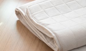 aop version 7 foldable thin mattress on wooden floor  slim white bed ground concept allergy in room