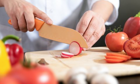 best ceramic knives chef prepares fresh vegetables  healthy nutrition