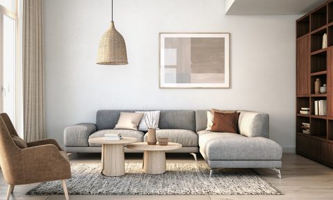 modern living room with neutral colors