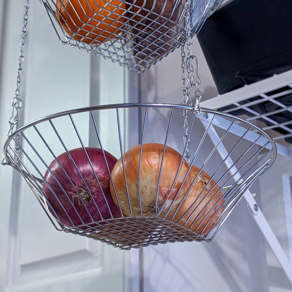 onions in a hanging basket