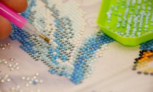 the best diamond painting kits for full art hobby embroidery craft  crafting tools acrylic rhinestones closeup selective focu