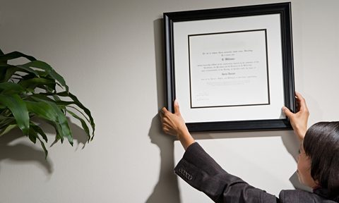 best document frames business woman hanging framed certificate