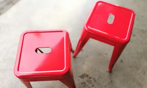 best metal stools for your bar or counter high angle view of red