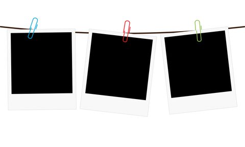 best photo clips for hanging plus lights three blank polaroid frames on a rope