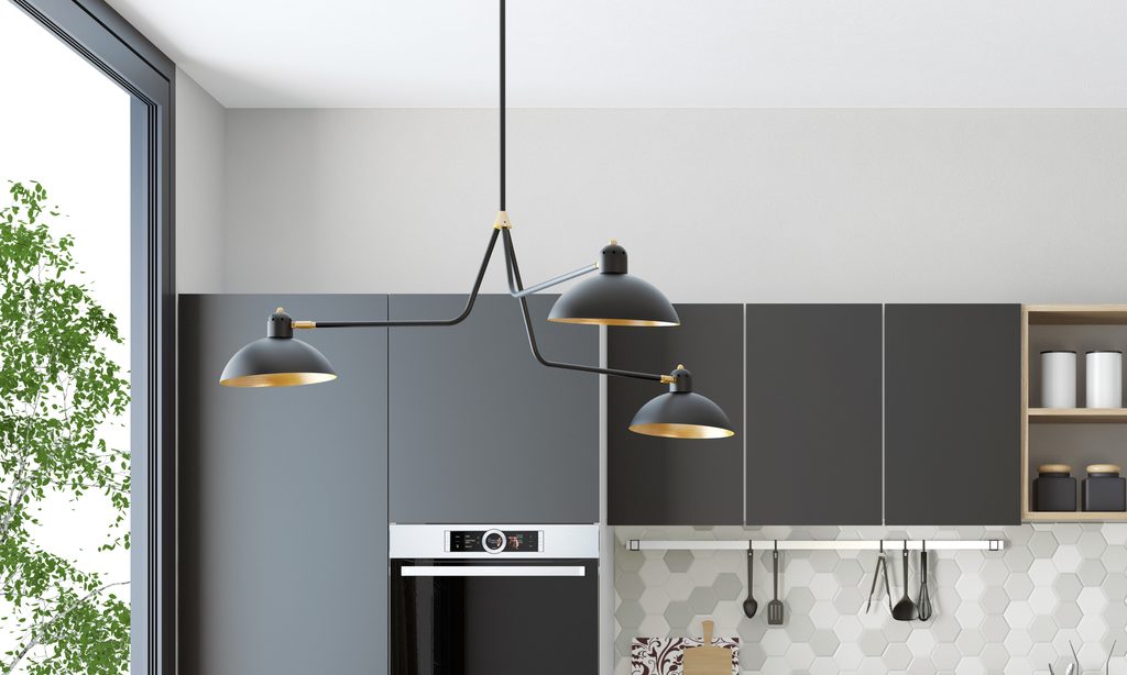 Decorative ceiling light in the kitchen