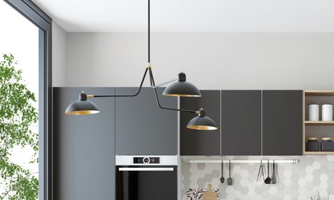 Decorative ceiling light in the kitchen