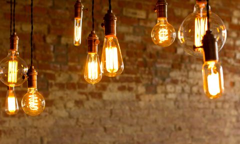 best edison bulbs light vintage led fixture hanging brick wall