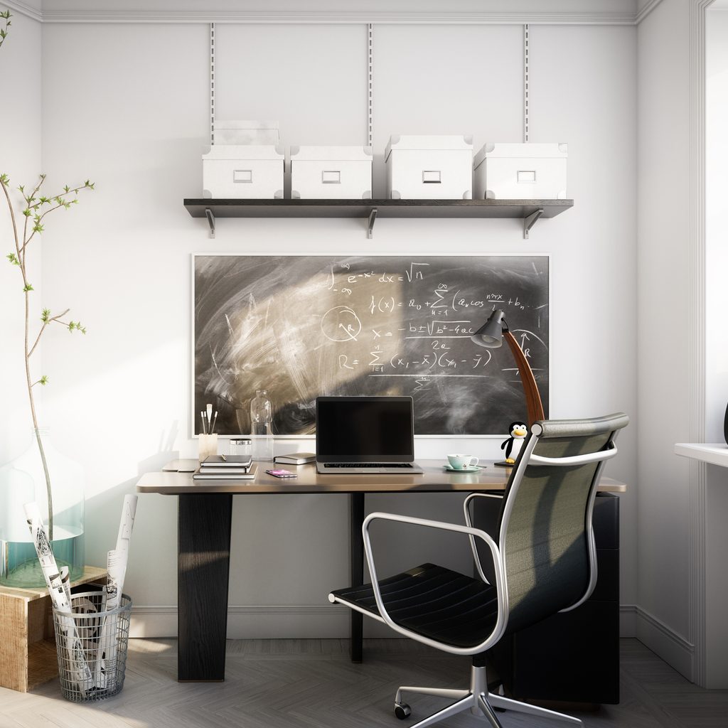modern office with desk and chair