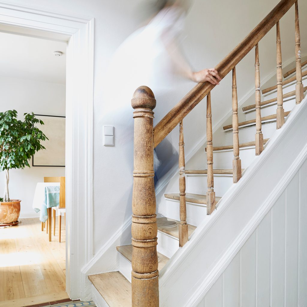 Wood restoration on staircase rails