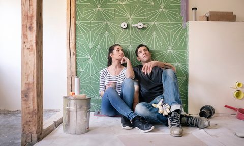 try these 11 bathroom diys you can do in one hour couple renovating new house  sitting on ground planning