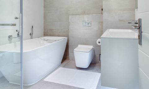 modern bathroom and bathtub