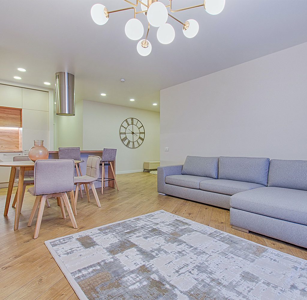 clean modern apartment with open plan