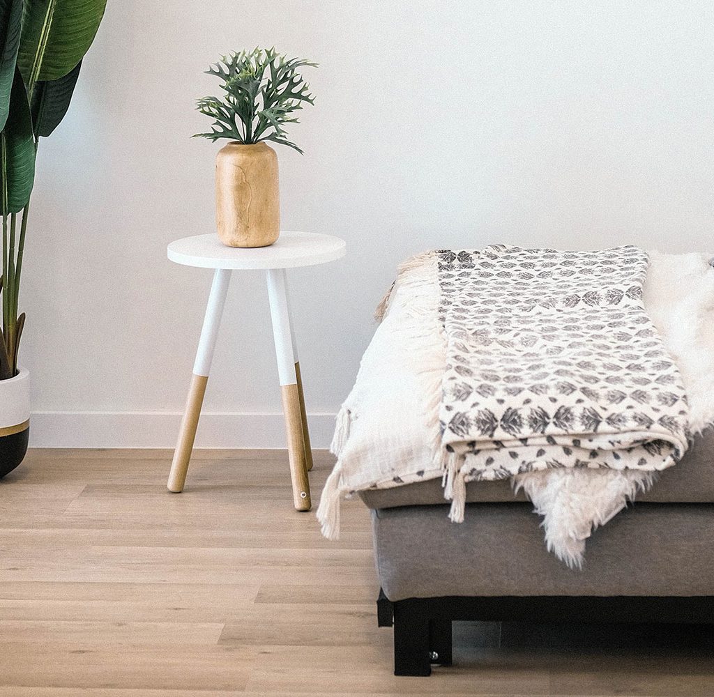 couch with exposed legs