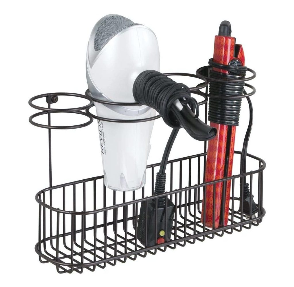 hair tools in organizer