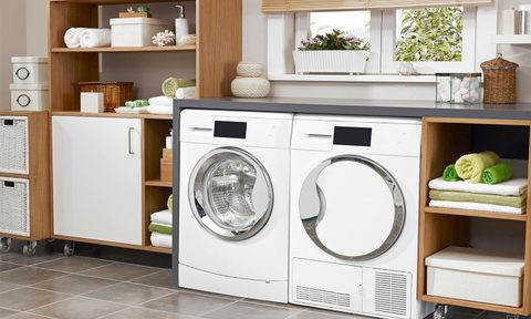 Washer and dryer in a modern, clean environment