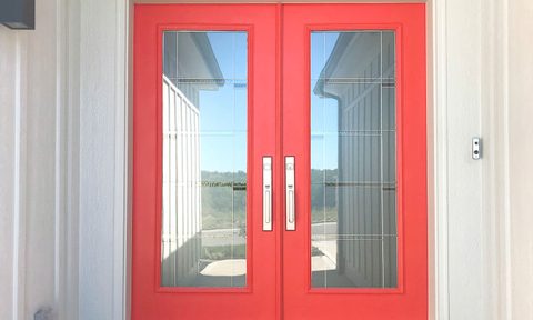 red front door