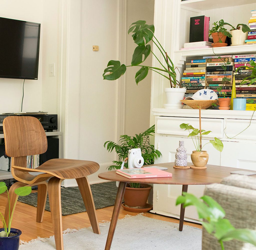 mounted tv in living room