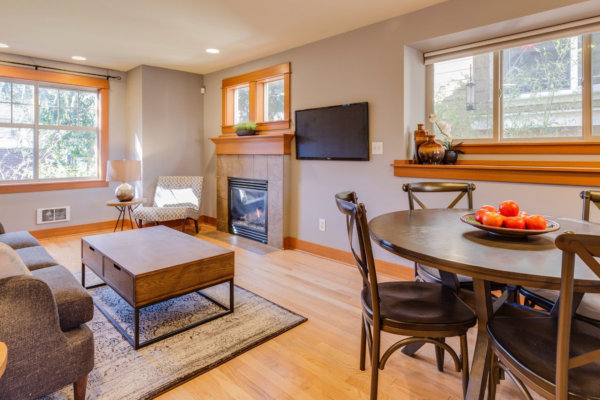 combination living room and dining room