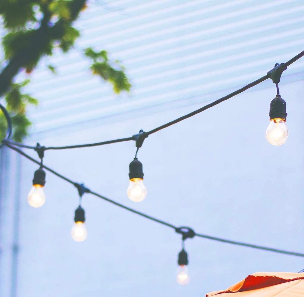 vintage-style outdoor string lights