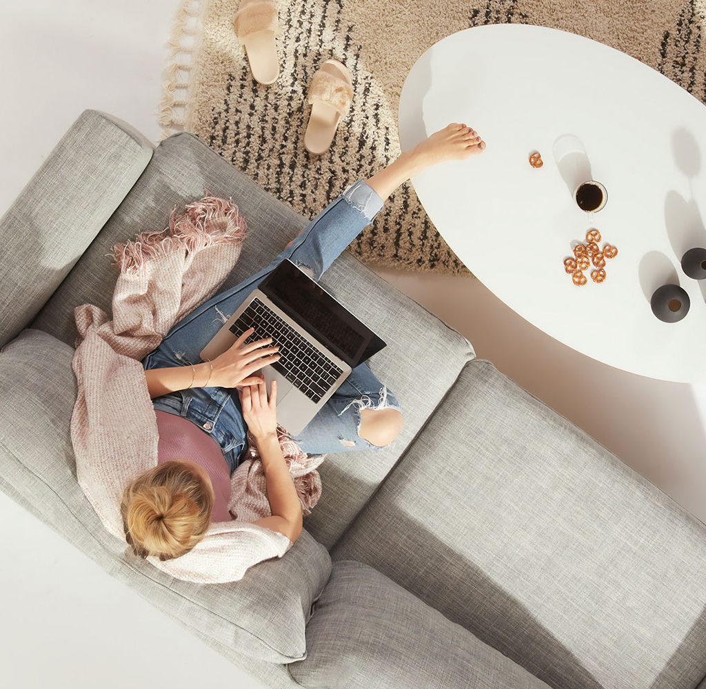 woman working from home