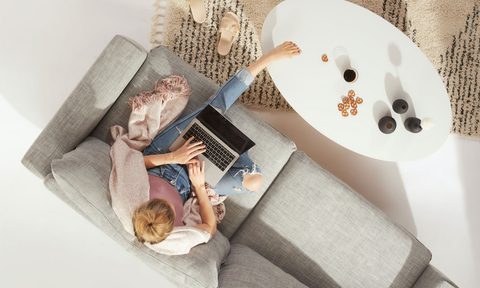woman working from home
