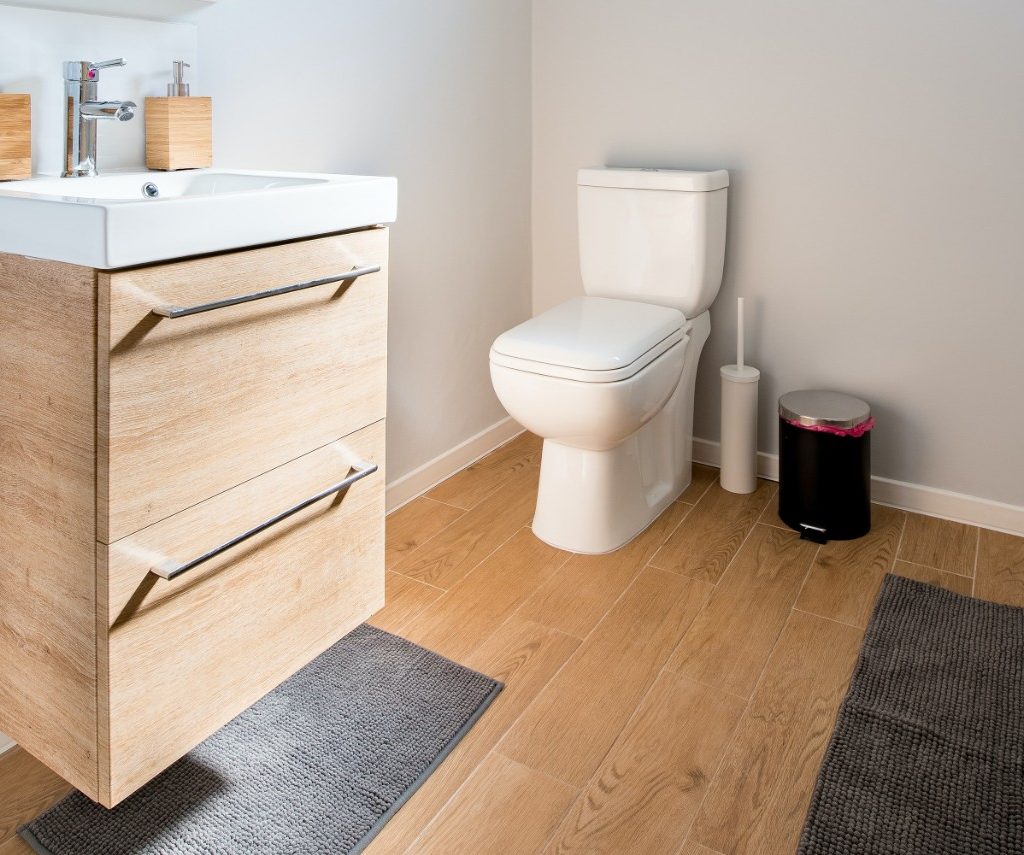 Bathroom with sink and toilet