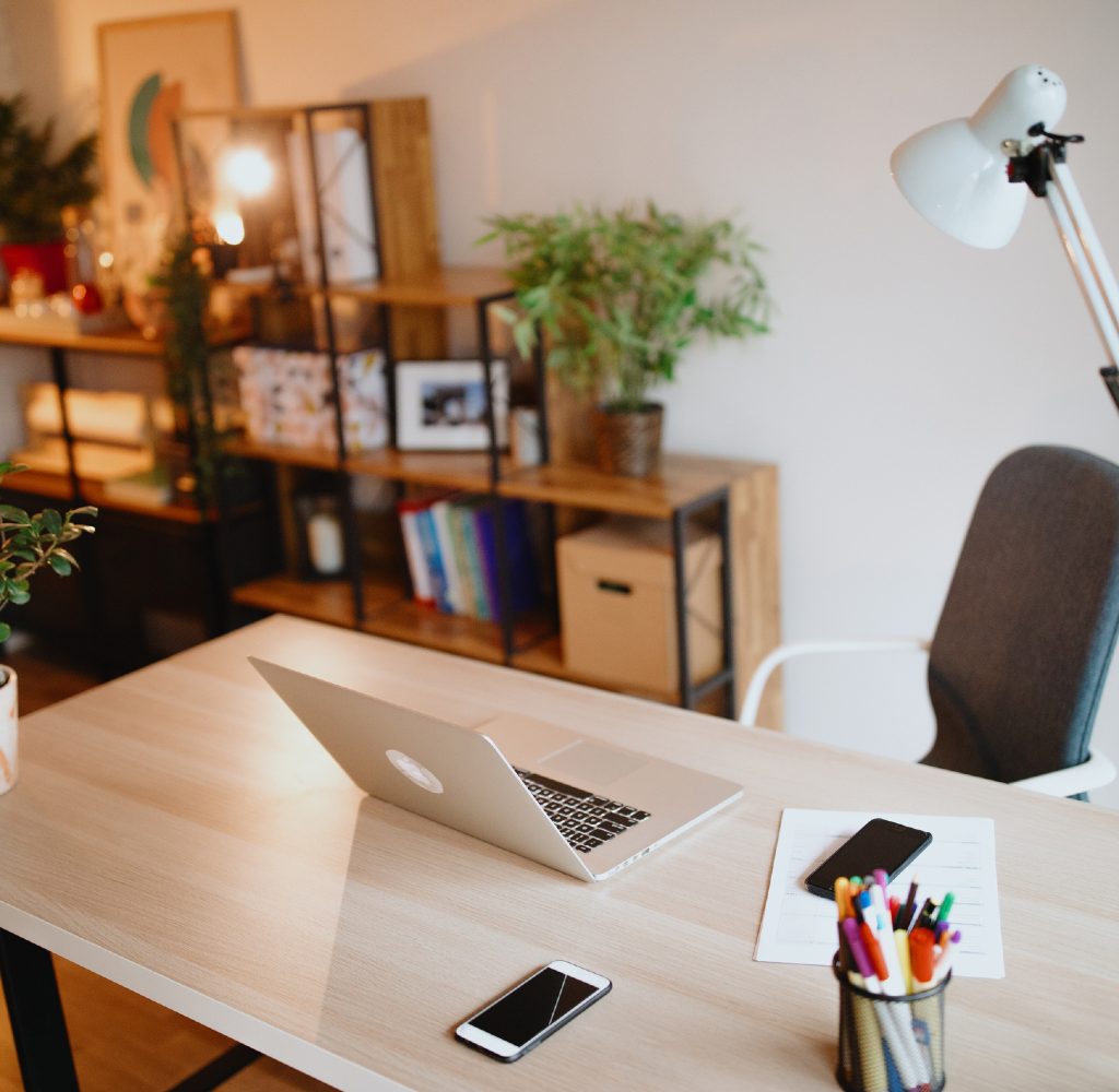 home office with desk