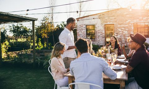 Backyard summer party with friends