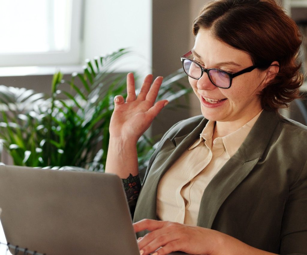 Woman working at home