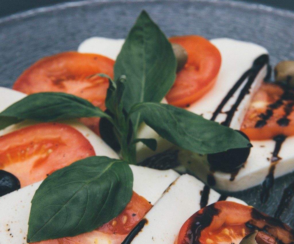 Caprese salad on plate