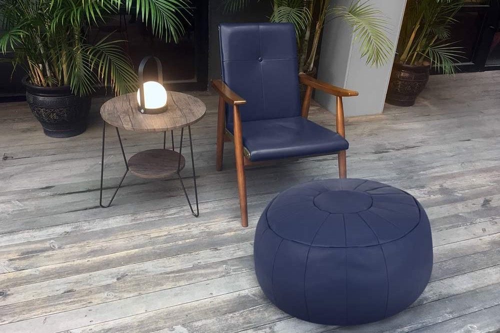 outdoor seating area with chair and table