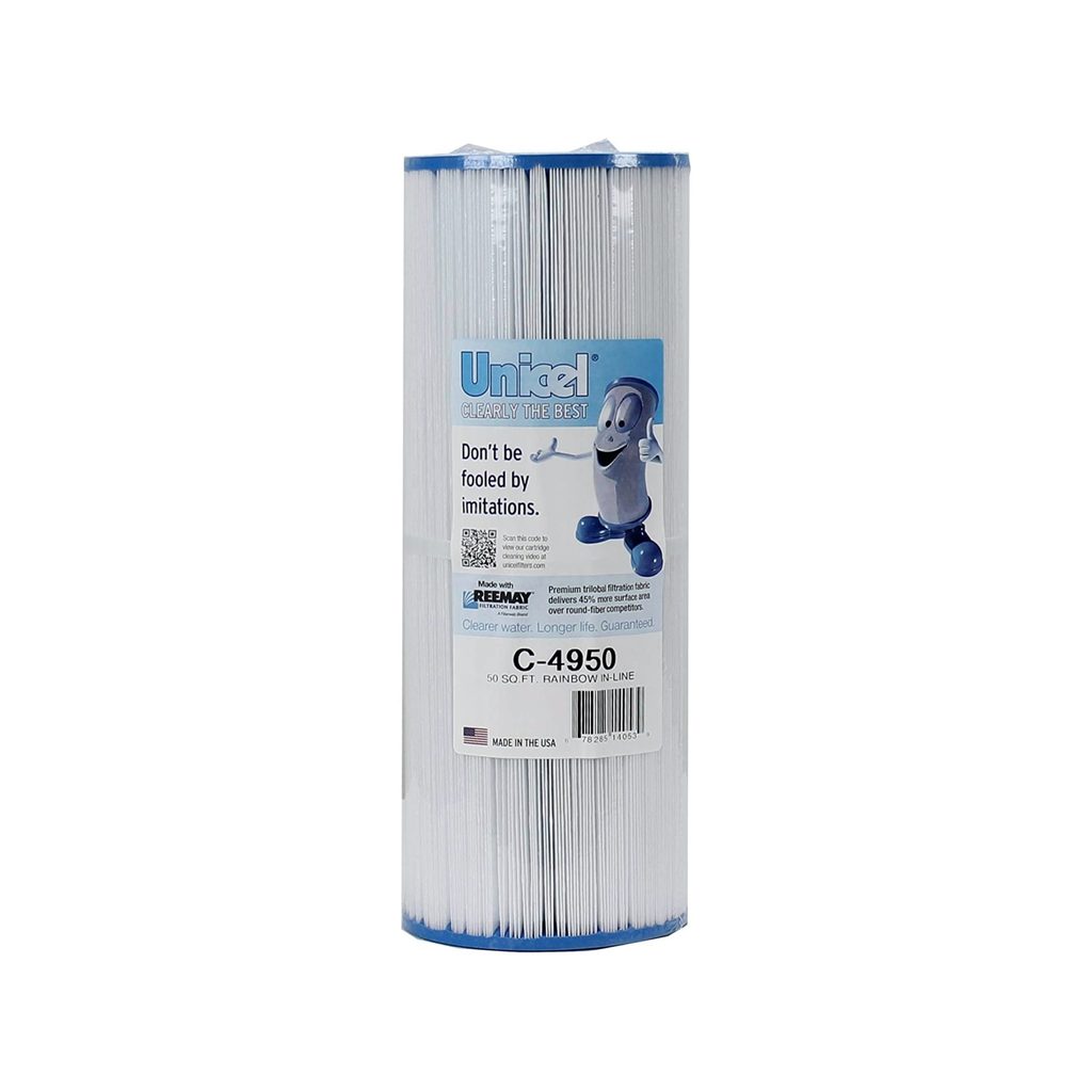 Unicel Hot Tub and Spa Replacement Filter Cartridge on white background.
