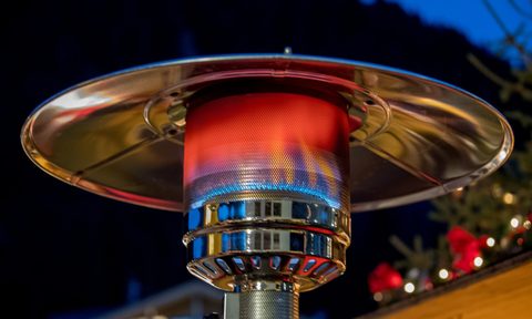 Outdoor heater at night