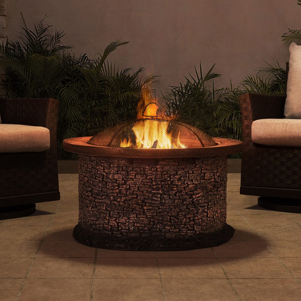 fire pit in seating area