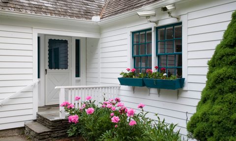 Residential home with security cameras