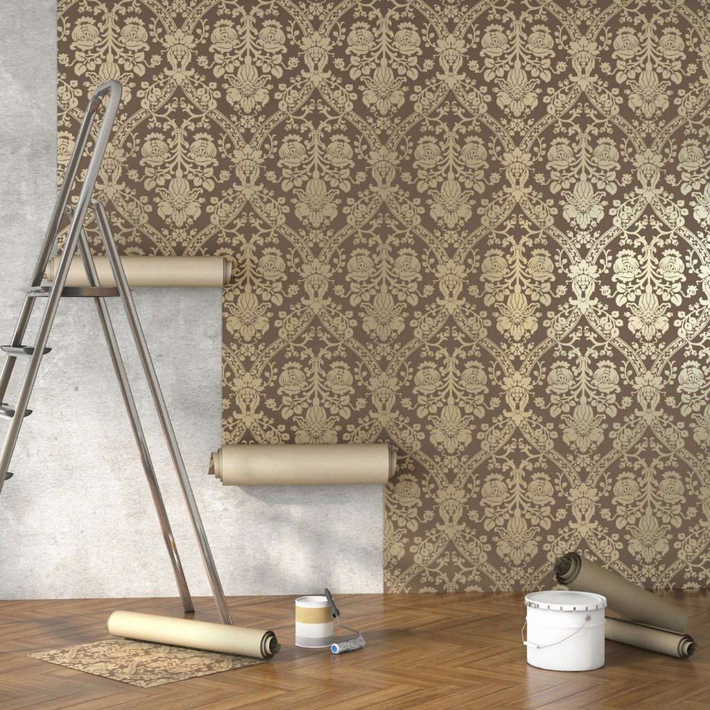 3D wallpaper placed on wall