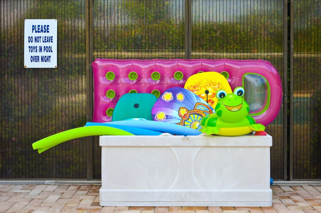 Pool box for toy storage
