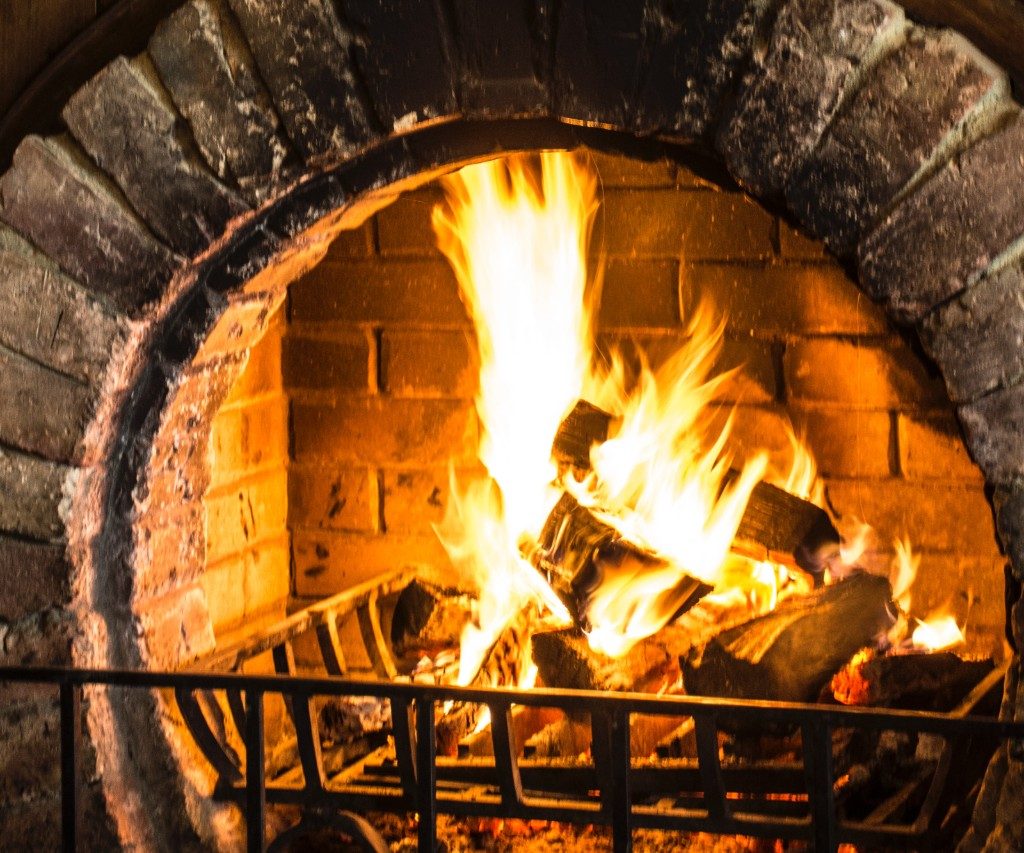 Fireplace with metal gate