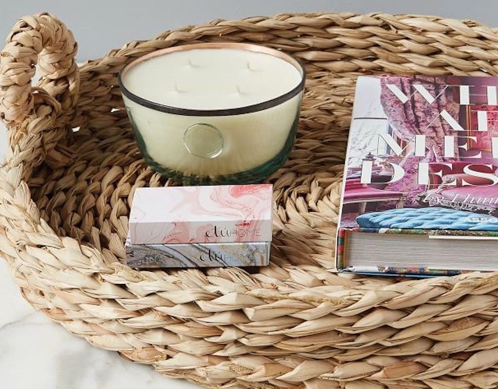 West Elm Large Coffee Table Rush Basket