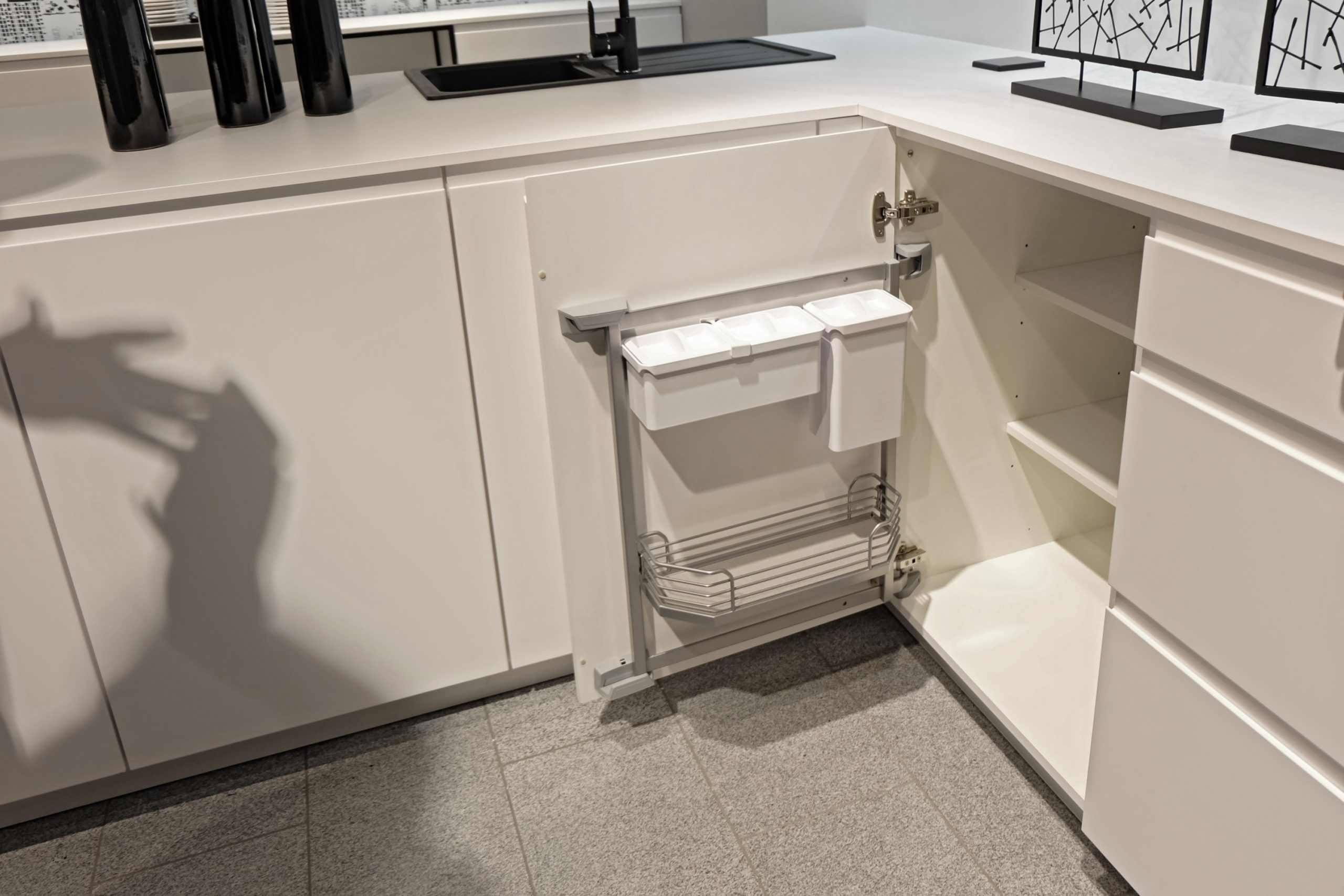 kitchen sink storage on cabinet door