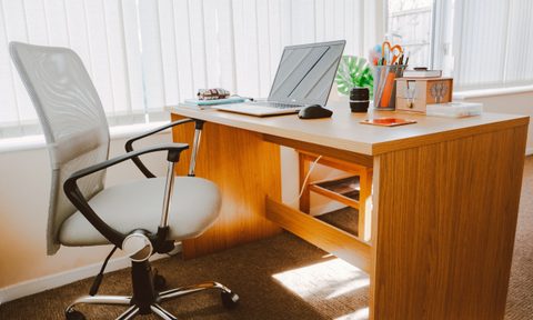 office chair and desk setup