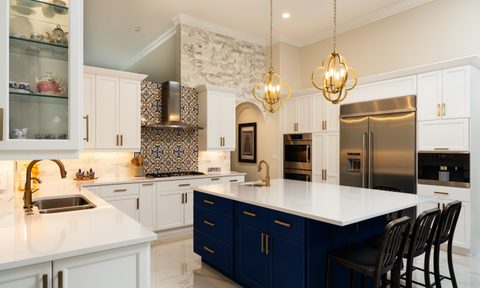 Kitchen with marble countertops