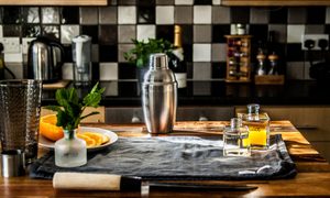 at home mini bar display setup