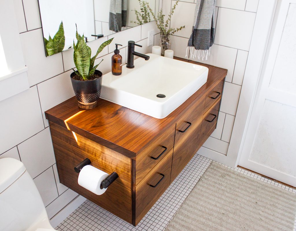 Floating bathroom vanity