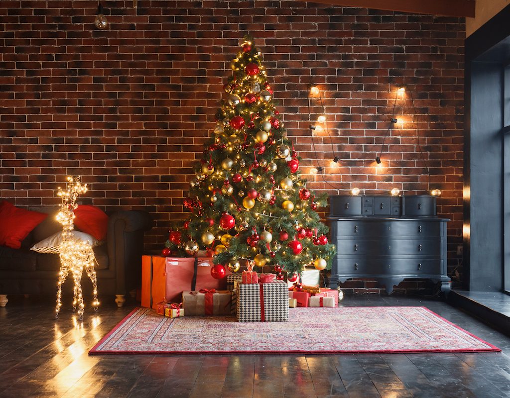 Christmas tree in room