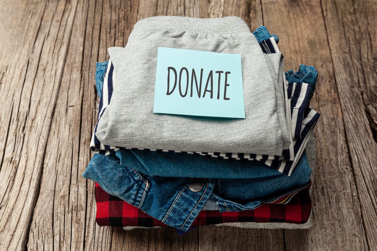 closet donation pile