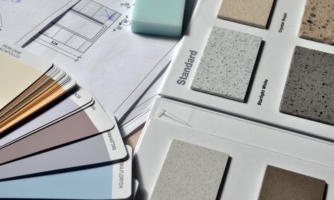 Paint samples on a table