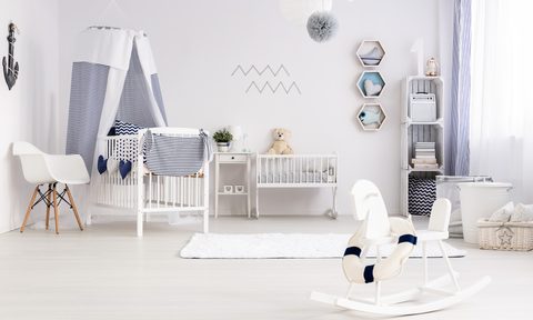 blue and gray nursery