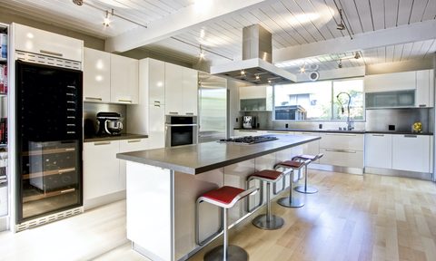 ceiling track light install modern kitchen lighting