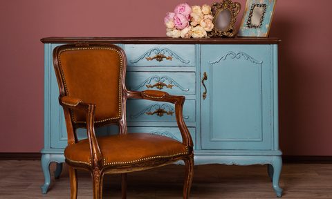 Antique dresser and chair